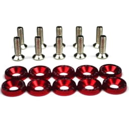 10pcs Car Modified Hex Fasteners Fender Washer Bumper Engine Concave Screws Aluminum JDM Fender Washers and M6 Bolt for Honda