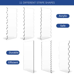 2pcs Acrylic Cake Scraper Set Decorating Contour Stripe Cake Comb Saw Tooth Smoother Buttercream Frosting Scraper cake tools