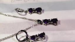 Real 925 Sterling Silver Color Jewelry Sets for Woman Girls Shining Austrian Crystal Cute Cat Pendant Necklace Huggie Earring