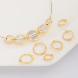 Plating 18k gold 6 8 10 mm Mix Vintage Bead Ring Spacer Beads Cap DIY Bracelet Beads For jewelry Making Accessories Finding