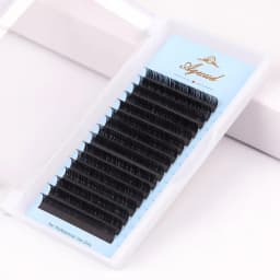 AGUUD 16 Rows Long 16-20mm Eyelashes Extensions Individual Matte Black Cashmere Silk Eyelashes Faux Mink Russian Volume Lashes