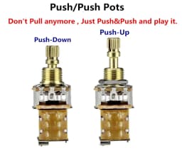 FLEOR 1pc Short Shaft Push-Push Potentiometer Electric Guitar Pot 500K / 250K Choose for Guitar Bass Parts