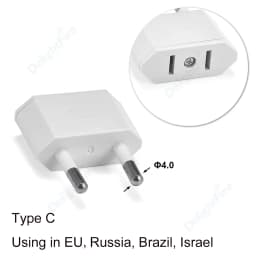 US Electrical Plug Adapter European EU To US America China CN Canada CA Travel Adapter 2Pin Plug Type A Converter Power Adaptor