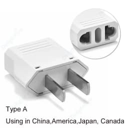 US Electrical Plug Adapter European EU To US America China CN Canada CA Travel Adapter 2Pin Plug Type A Converter Power Adaptor