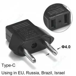 US Electrical Plug Adapter European EU To US America China CN Canada CA Travel Adapter 2Pin Plug Type A Converter Power Adaptor