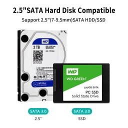 Yottamaster 2.5inch HDD Enclosure SATA to USB 3.0 Adapter Hard Disk Case 6Gbps UASP Hard Drive Enclosure for Windows Mac Linux