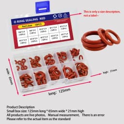 CS 1/1.5/2.0/2.4/3.1 Silicone O Ring Sealing Washer Red VMQ O-ring Plumbing Gaskets Oil Resistant High Temperature Oring Kit