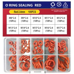 CS 1/1.5/2.0/2.4/3.1 Silicone O Ring Sealing Washer Red VMQ O-ring Plumbing Gaskets Oil Resistant High Temperature Oring Kit