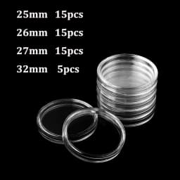 21/23/25/30/32/38/40/45mm Coinning Capsules Storage Box Clear Plastic Coinning Cases Holders Protector Coinning Capsules Storage