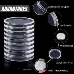 21/23/25/30/32/38/40/45mm Coinning Capsules Storage Box Clear Plastic Coinning Cases Holders Protector Coinning Capsules Storage