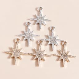 10pcs 27*20mm Shining Crystal Star Charms for Earrings Bracelet Making Accessories Pendants Necklace Keychain Diy Jewelry Making