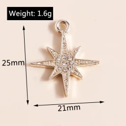 10pcs 27*20mm Shining Crystal Star Charms for Earrings Bracelet Making Accessories Pendants Necklace Keychain Diy Jewelry Making