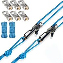 Rope Tightening Tool & Tensioner,Heavy-Duty Retractable Tie Down Rope for Camping, Tarp, Hammock,Boating & Outdoor Gear Securing
