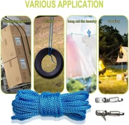 Rope Tightening Tool & Tensioner,Heavy-Duty Retractable Tie Down Rope for Camping, Tarp, Hammock,Boating & Outdoor Gear Securing