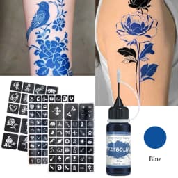 Long-Lasting Temporary Tattoo Inks with 3 Tattoo Stickers Kit, Freehand Painting Gel for Makeup Trend Party Tattoos for Face Bod