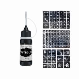 Long-Lasting Temporary Tattoo Inks with 3 Tattoo Stickers Kit, Freehand Painting Gel for Makeup Trend Party Tattoos for Face Bod