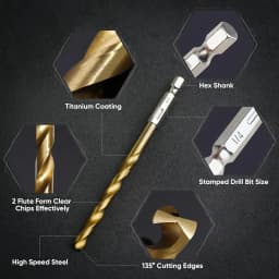 50/99pcs Titanium Coated High Speed Steel Drill Bit Set Hex Shaft Straight Spiral Twist Bits for Metal Wood Plastic Drilling