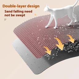 Extra Large Cat Litter Mat Heavy Duty Waterproof 2 Layer Non Slip Washable Pet Floor Protector Litter Box Sand Stopper