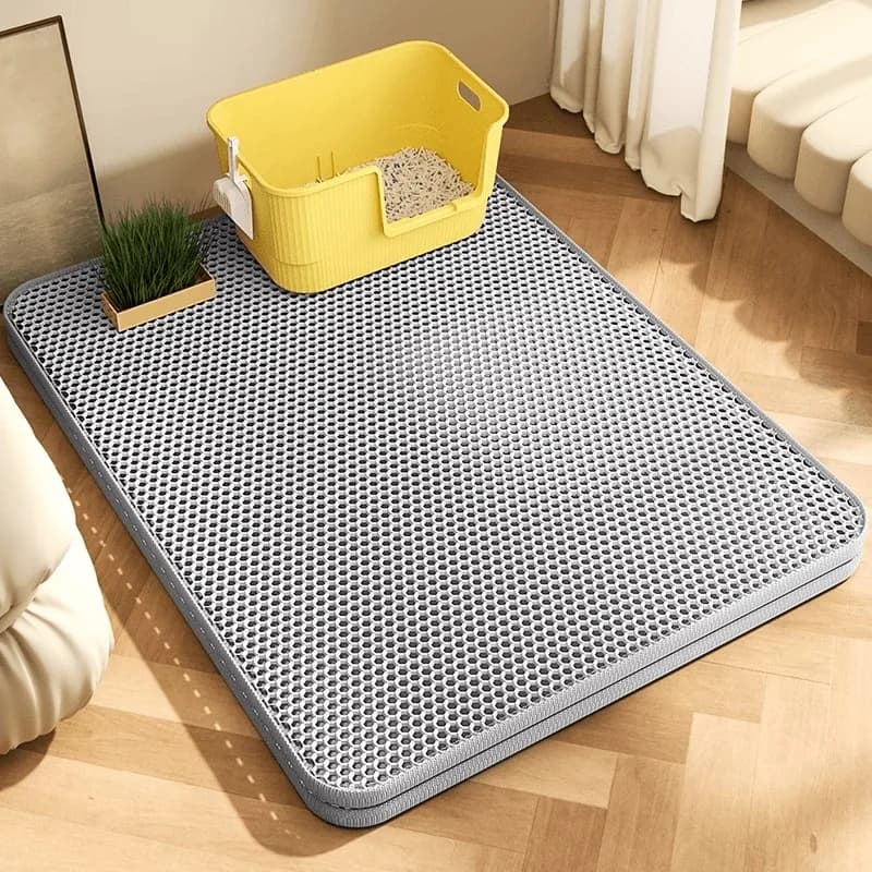 Extra Large Cat Litter Mat Heavy Duty Waterproof 2 Layer Non Slip Washable Pet Floor Protector Litter Box Sand Stopper