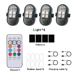 RGB Led Car Strobe Lights Motorcycle LED Flash Position Wireless Light Aircraft Airplane Helicopter Warning Lights Accessories