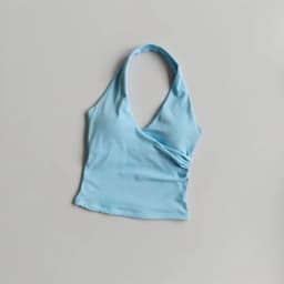 Women's Sexy V-Neck Fitness Bra Nude Sports Bra Hanging Neck Yoga Suit Vest Comfortable Breathable Gym Top for Active Wear
