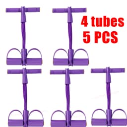 4/6 TubeElastic Yoga Pedal Puller Resistance Band Workout Pull Tension Rope for Abdomen/Waist/Leg Stretching Slimming Training