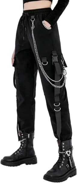 Black Casual Pants for Women in Spring Autumn Korean Style Ins Hip-Hop Student Loose High-Waisted Slim Legged Cargo Pants Trendy