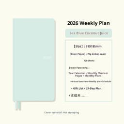 Kinbor 2026 Weekly Planner Pocket Size Notebook Week Plan Notepad Schedule Planning Book Punch Efficiency Manual Daily Writing