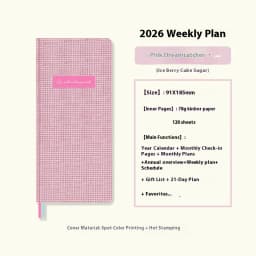 Kinbor 2026 Weekly Planner Pocket Size Notebook Week Plan Notepad Schedule Planning Book Punch Efficiency Manual Daily Writing
