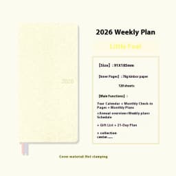 Kinbor 2026 Weekly Planner Pocket Size Notebook Week Plan Notepad Schedule Planning Book Punch Efficiency Manual Daily Writing