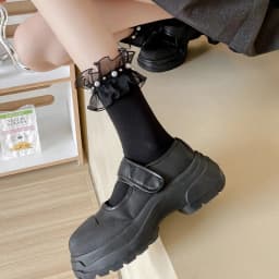 Wpmem's Summer Spring Cotton French Sweet Style JK Lace Midtube Socks Organza Fashion Wooden Ear Pile Pile Socks Pearl Stockings