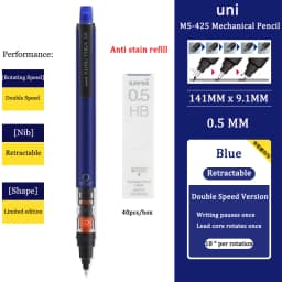 uni M5-452 Mechanical Pencil KURU TOGA Low Center Of Gravity Rotation ,0.5MM With HB/2B Lead Core Drawing Writing Stationery