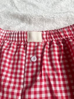 Gingham Boxer Shorts for Women Teen-girls Cute Red Gingham Check Pajamas Shorts Sleep Lounge Shorts Summer Outfit