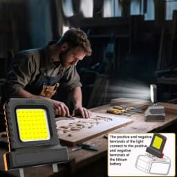 Power Tool Accessories Work Lamp, Compatible with Makita 18V DeWALT 20V Milwaukee Bosch M18 Lithium Battery Case, Portable Power