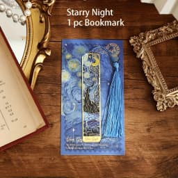 Vintage Oil Painting Metal Bookmarks - Hollow Hot Stamping Long Tassel Bookmarks - Stationery Gifts for Book Clubs, Book Lovers,