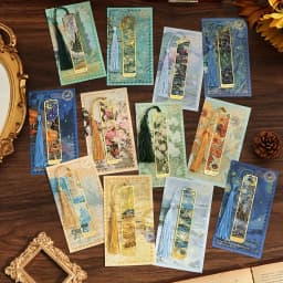 Vintage Oil Painting Metal Bookmarks - Hollow Hot Stamping Long Tassel Bookmarks - Stationery Gifts for Book Clubs, Book Lovers,
