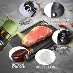 470 ML Oil Sprayer for Cooking, 2-in-1 Olive Oil Dispenser and Oil Bottle with Stickers, Thick Glass Spray Bottle