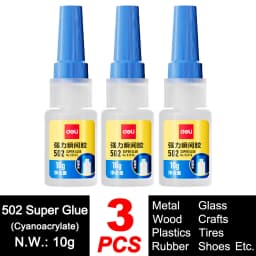Deli 502 Super Glue Professional Strong Fast Instant Adhesive Cyanoacrylate Hardware Metal Cars Wood Craft Hobby Seconds Bond