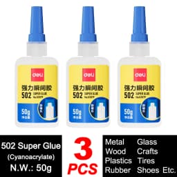 Deli 502 Super Glue Professional Strong Fast Instant Adhesive Cyanoacrylate Hardware Metal Cars Wood Craft Hobby Seconds Bond