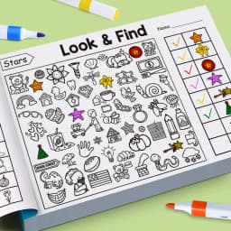 Children's Search for Items Game, Enhance Visual Perception, Fun Coloring Book, Focus and Attention, Handwriting Exercise Book