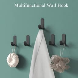 6Pcs J-Shaped Hook No-Drill Adhesive Hook Household Traceless Door-Back Adhesive Hook Key Hook