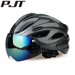 PJT Lightweight Breathable Bicycle Helmet With Magnetic Attraction Goggles Lens Bike Helmet Free Switching Adult Cycling Helmet