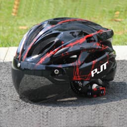 PJT Lightweight Breathable Bicycle Helmet With Magnetic Attraction Goggles Lens Bike Helmet Free Switching Adult Cycling Helmet
