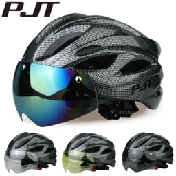 PJT Lightweight Breathable Bicycle Helmet With Magnetic Attraction Goggles Lens Bike Helmet Free Switching Adult Cycling Helmet