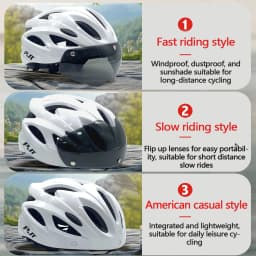 PJT Lightweight Breathable Bicycle Helmet With Magnetic Attraction Goggles Lens Bike Helmet Free Switching Adult Cycling Helmet