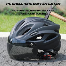 PJT Lightweight Breathable Bicycle Helmet With Magnetic Attraction Goggles Lens Bike Helmet Free Switching Adult Cycling Helmet