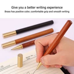 High Quality Wood Body Ballpoint Pen Brass Business Fountain Pen Students Gift Gel Pen School Office Supplies