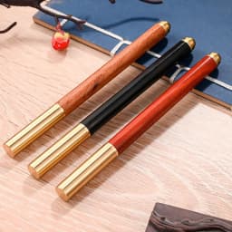 High Quality Wood Body Ballpoint Pen Brass Business Fountain Pen Students Gift Gel Pen School Office Supplies