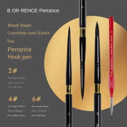 Borrence Artist Hand-Painting Drawing Brushes for Acrylic Gouache Watercolor Oil Painting Pen Nylon Hair Travel Hook Line Brush