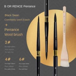 Borrence Artist Hand-Painting Drawing Brushes for Acrylic Gouache Watercolor Oil Painting Pen Nylon Hair Travel Hook Line Brush